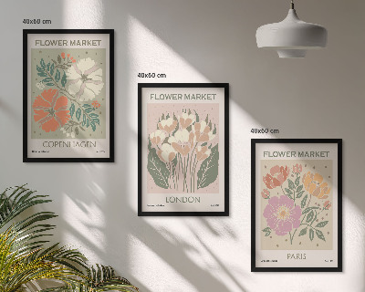 Set tablouri decorative Postere florale Copenhaga Londra Paris