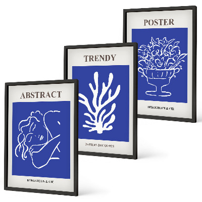 Set tablouri decorative Postere albastre elegante
