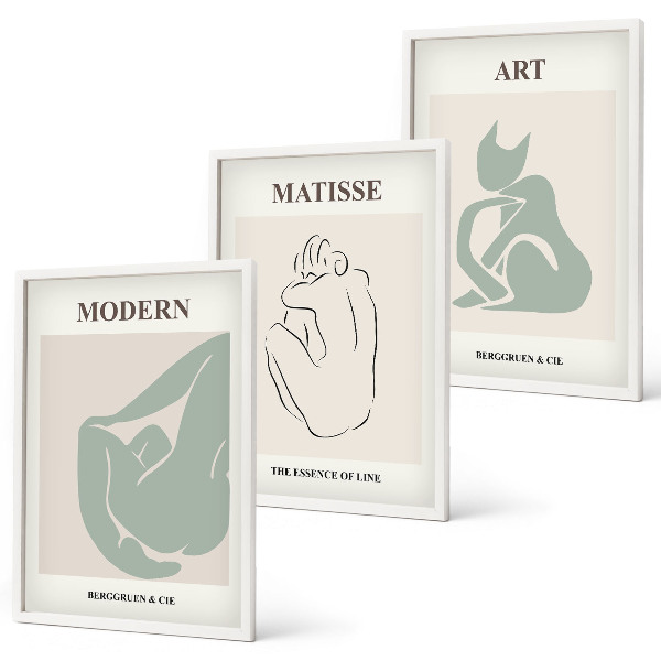 Set tablouri pentru dormitor Figuri pastelate abstracte