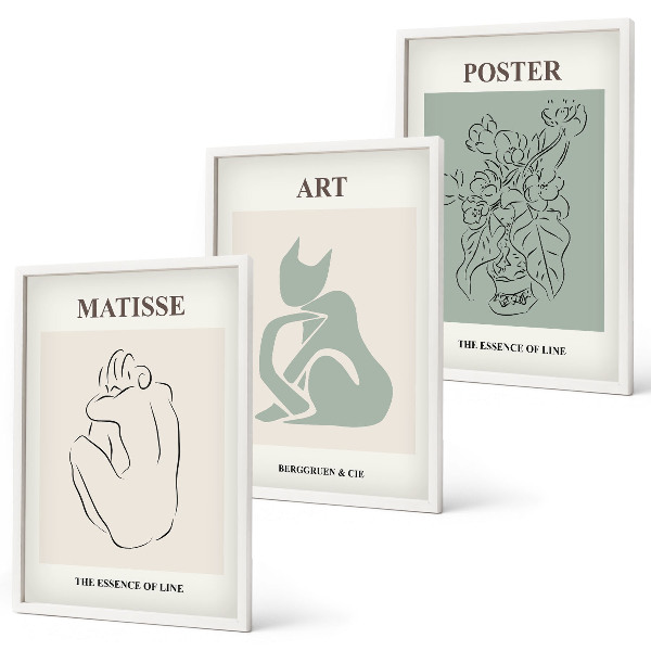 Set tablouri pentru dormitor Postere Matisse Verde Bej