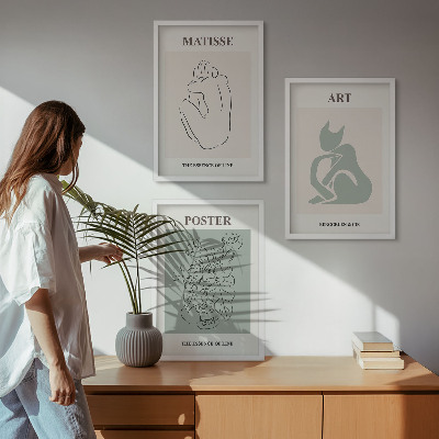 Set tablouri pentru dormitor Postere Matisse Verde Bej