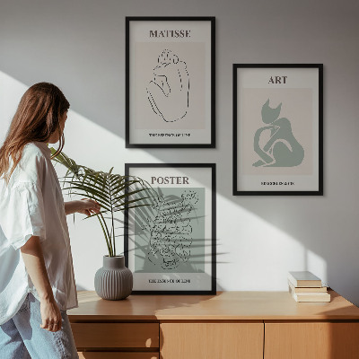 Set tablouri pentru dormitor Postere Matisse Verde Bej
