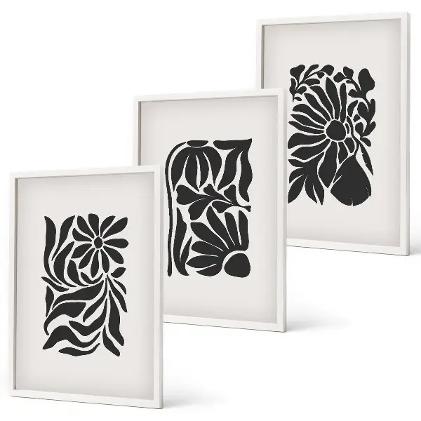 Set de tablouri pentru dormitor cu modele abstracte de plante
