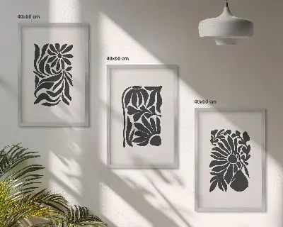 Set de tablouri pentru dormitor cu modele abstracte de plante
