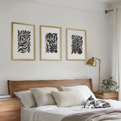 Set de tablouri pentru dormitor cu modele abstracte de plante