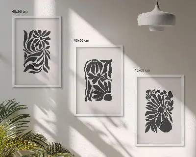 Set de tablouri pentru dormitor cu modele abstracte de plante