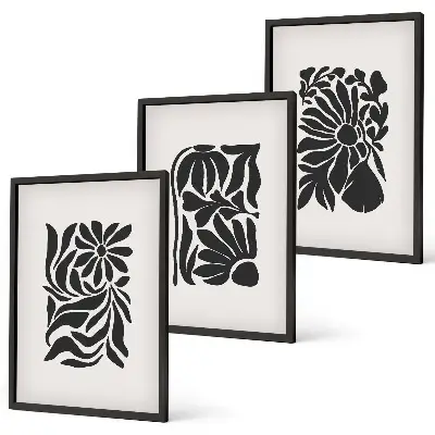 Set de tablouri pentru dormitor cu modele abstracte de plante