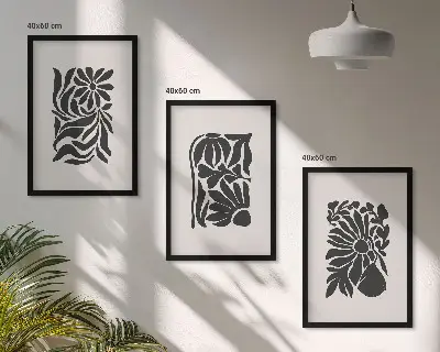 Set de tablouri pentru dormitor cu modele abstracte de plante
