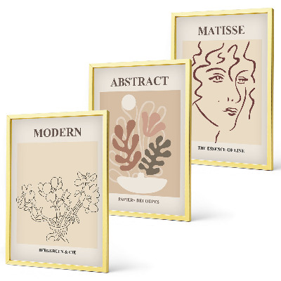 Set tablouri pentru dormitor Linii moderne de plante