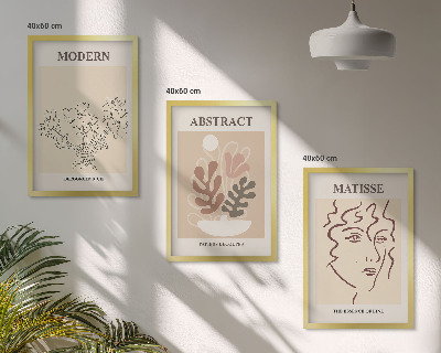 Set tablouri pentru dormitor Linii moderne de plante