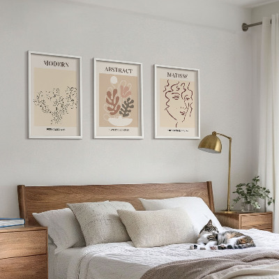 Set tablouri pentru dormitor Linii moderne de plante