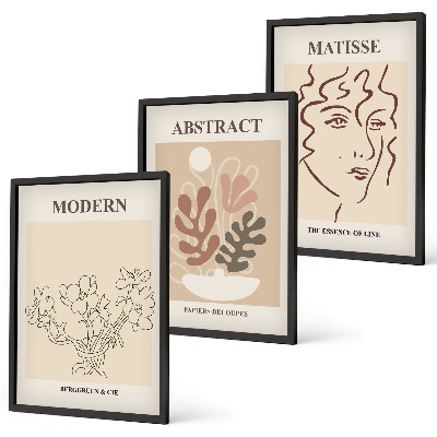 Set tablouri pentru dormitor Linii moderne de plante