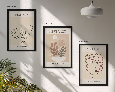 Set tablouri pentru dormitor Linii moderne de plante