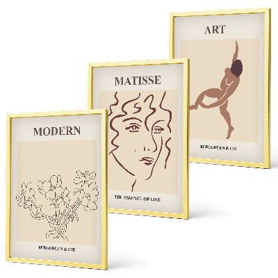 Set tablouri decorative Grafică elegantă cu flori și personaje