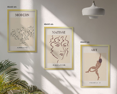 Set tablouri decorative Grafică elegantă cu flori și personaje