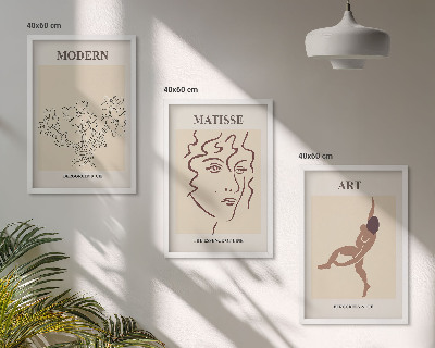 Set tablouri decorative Grafică elegantă cu flori și personaje