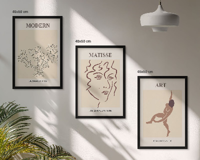 Set tablouri decorative Grafică elegantă cu flori și personaje