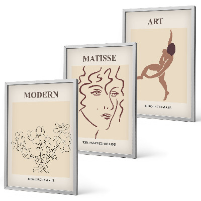 Set tablouri decorative Grafică elegantă cu flori și personaje
