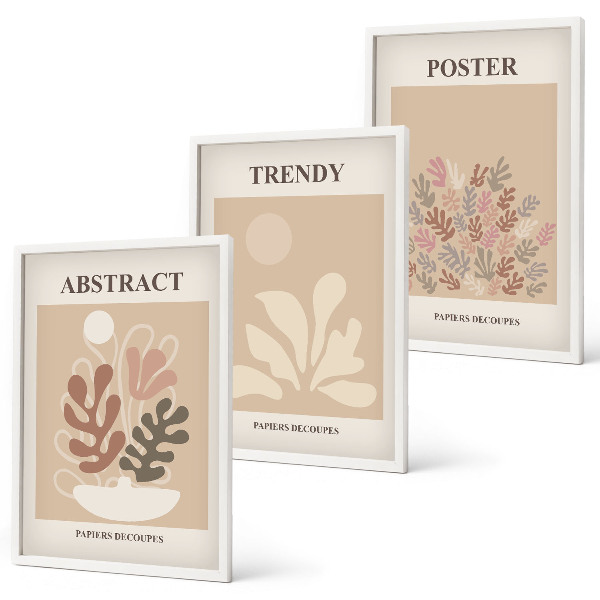 Set tablouri pentru dormitor Motive vegetale bej maro