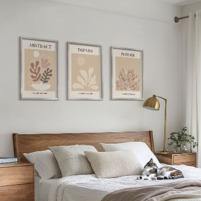 Set tablouri pentru dormitor Motive vegetale bej maro