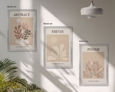 Set tablouri pentru dormitor Motive vegetale bej maro