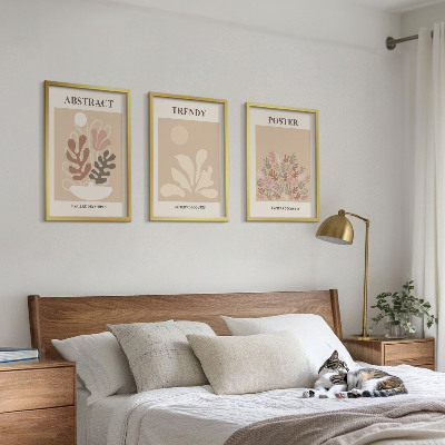 Set tablouri pentru dormitor Motive vegetale bej maro