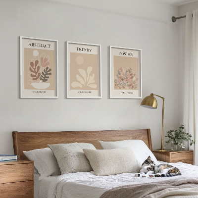 Set tablouri pentru dormitor Motive vegetale bej maro