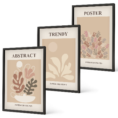 Set tablouri pentru dormitor Motive vegetale bej maro