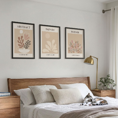 Set tablouri pentru dormitor Motive vegetale bej maro