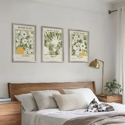 Set de tablouri decorative cu modele florale Londra Tokyo Dublin