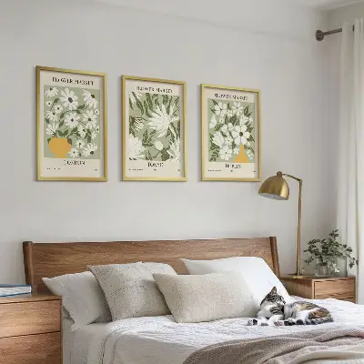 Set de tablouri decorative cu modele florale Londra Tokyo Dublin