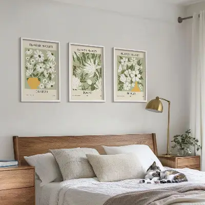 Set de tablouri decorative cu modele florale Londra Tokyo Dublin