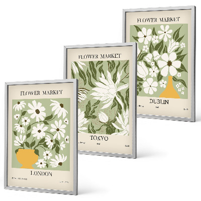 Set tablouri decorative Modele florale Londra Tokyo Dublin