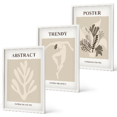 Set tablouri pentru dormitor Modele florale bej maro