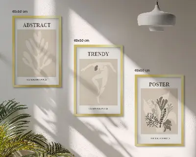 Set tablouri pentru dormitor cu modele florale în nuanțe de bej și maro
