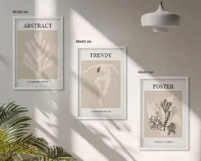 Set tablouri pentru dormitor cu modele florale în nuanțe de bej și maro