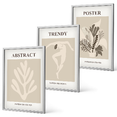 Set tablouri pentru dormitor Modele florale bej maro