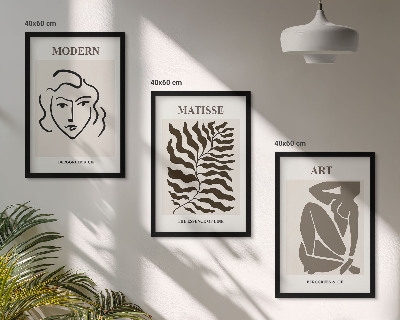 Set tablouri decorative Grafică, linii, personaje elegante