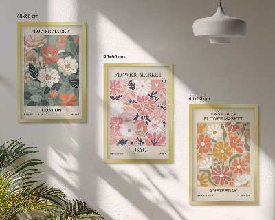 Set tablouri pentru dormitor Modele florale Londra Tokyo Amsterdam
