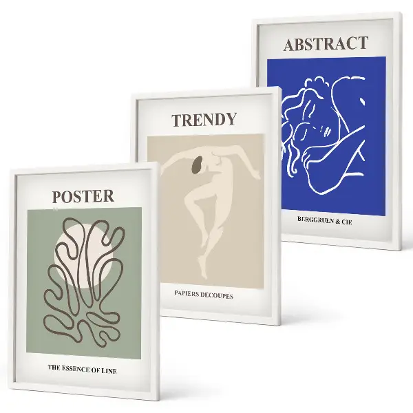 Set tablouri decorative cu grafică pastelată Henri Matisse