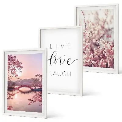 Set de tablouri decorative cu motivul inscripției podului cu flori