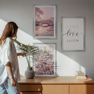 Set tablouri decorative Motivul inscripției podului cu flori