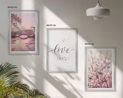 Set de tablouri decorative cu motivul inscripției podului cu flori