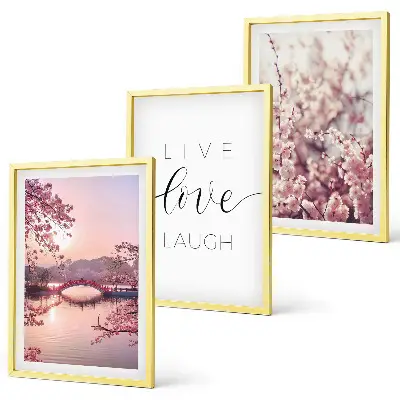Set de tablouri decorative cu motivul inscripției podului cu flori