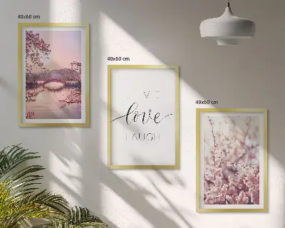 Set de tablouri decorative cu motivul inscripției podului cu flori