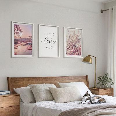 Set tablouri decorative Motivul inscripției podului cu flori