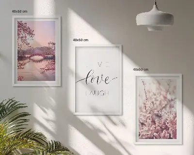 Set de tablouri decorative cu motivul inscripției podului cu flori