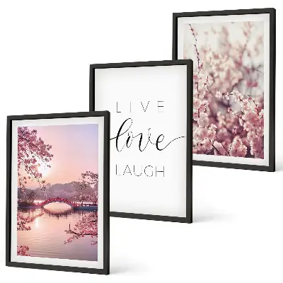 Set de tablouri decorative cu motivul inscripției podului cu flori