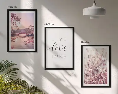 Set de tablouri decorative cu motivul inscripției podului cu flori