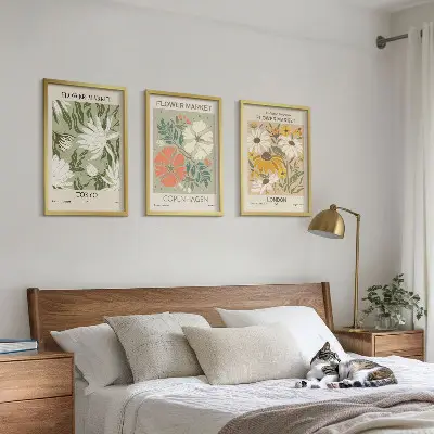 Set de tablouri pentru dormitor cu motive florale din orașe ale lumii